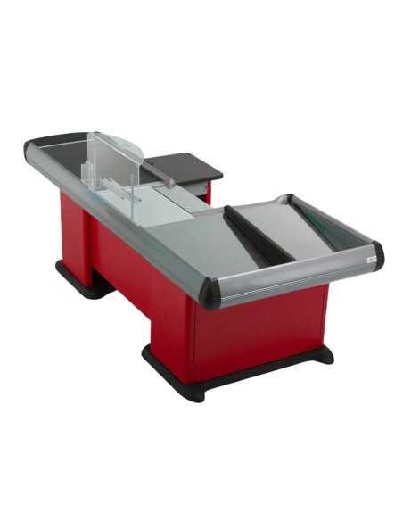 Checkout counter with double tank - Conveyor belt - cm 238.5