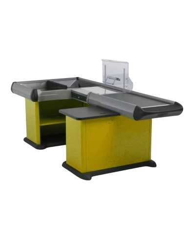 Checkout counter with double tank - Conveyor...