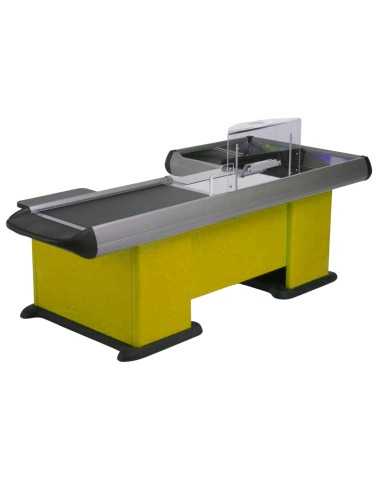 Checkout counter with double tank - Conveyor...