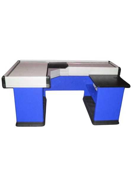 Static checkout counter with double basin - Scanner provision - 200 cm