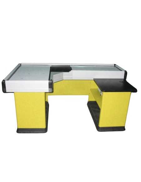 Static checkout counter with double basin - Scanner provision - cm 232.9