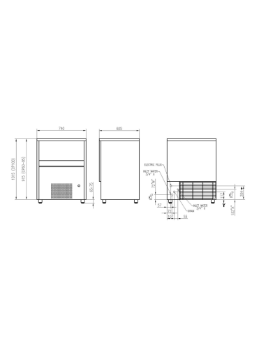 Full Cube Ice Maker - Production 100 Kg in 24 h...