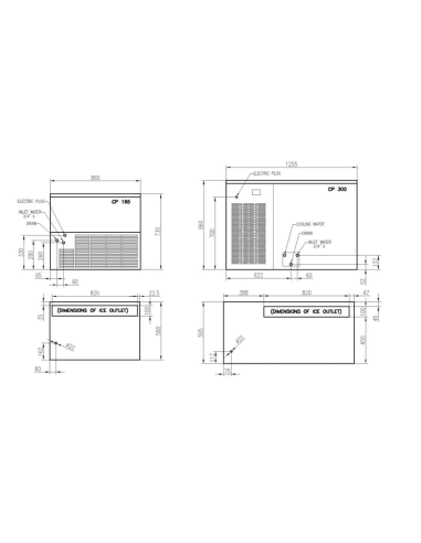 Full Cube Ice Maker - Production 300 Kg in 24 h