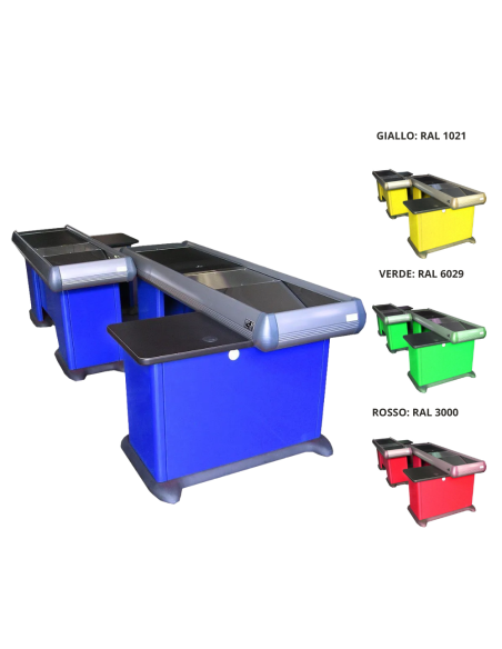 Mostrador de caja emparejado - Cinta transportadora - 375 cm