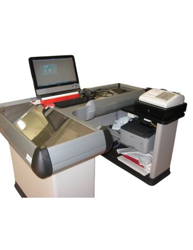 Checkout counter with double basin - Length 170 cm