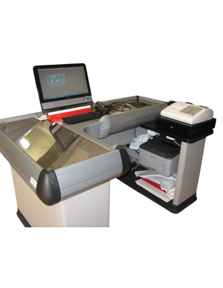 Checkout counter with double basin - Length 170 cm