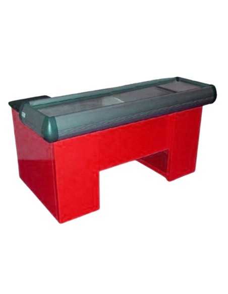 Checkout counter with double basin - Length 170 cm