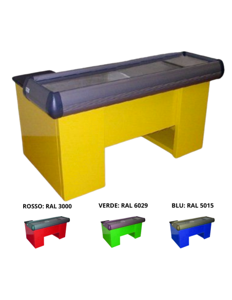 Checkout counter with double basin - Length 170 cm