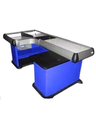 Static checkout counter with double basin - cm 204.3