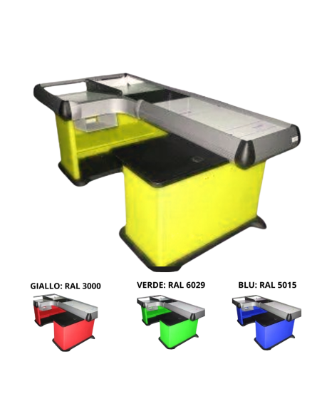 Mostrador de caja estático con doble salida - 204,3 cm