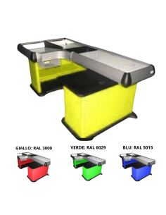 Mostrador de caja estático con doble salida - 237,2 cm
