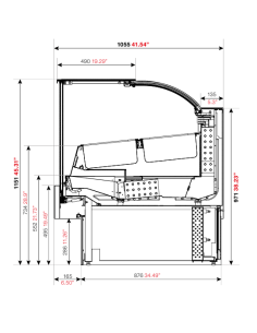 Ice cream and pastry display case - Ventilated - cm 162.5 x 105.5 x 115.1 h 2