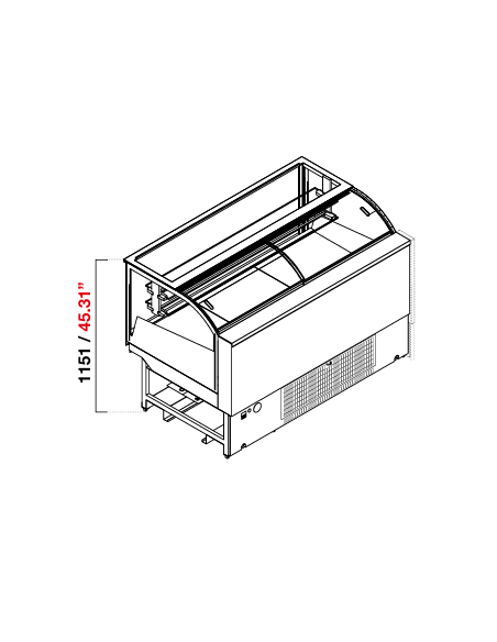 Vetrina pasticceria - Ventilata - cm 220 x 105.5 x 115.1 h