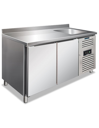 Tavolo refrigerato 2 porte - Lavello - cm 151 x 70 x 96 h