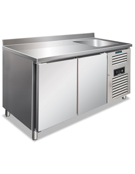 Refrigerated table 2 doors - Sink - cm 151 x 70 x 96 h Refrigerated table 2 doors - Sink - cm 151 x 70 x 96 h