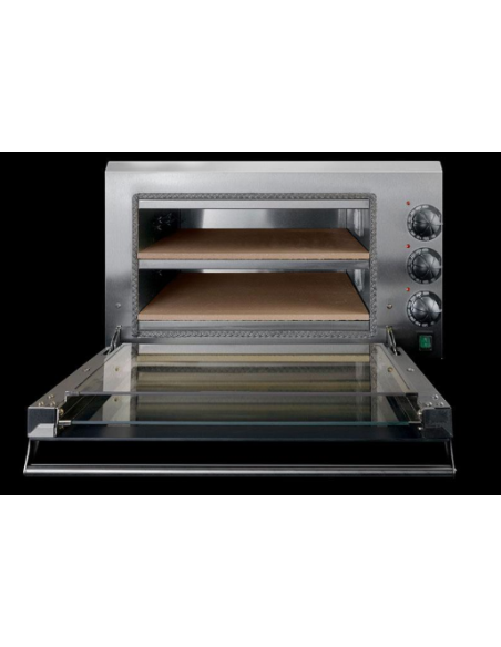 Horno eléctrico para pizza - Base de piedra refractaria - cm 61 x 62 x 39.5 h Horno eléctrico para pizza - Base de piedra refractaria - cm 61 x 62 x 39.5 h