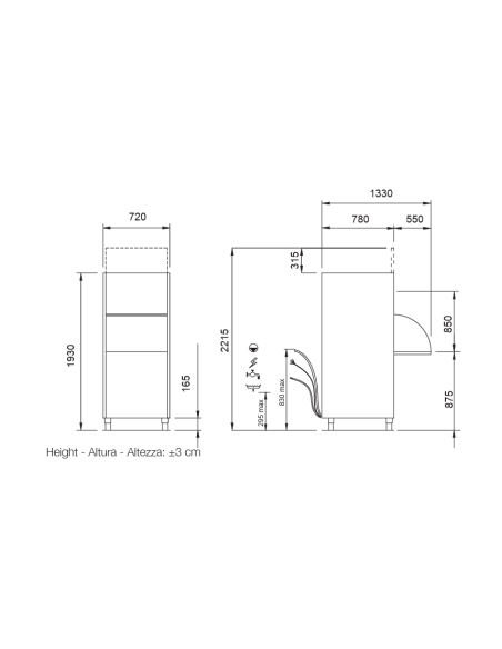 Electronic clothes washer with square basket cm 56 x 63 - cm 72 x 78 x 193 h