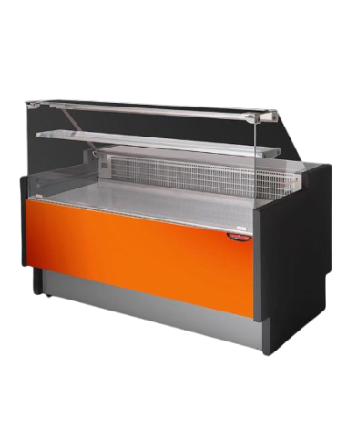 Mostrador de alimentación - Cristal recto - Semi-ventilado - cm 296 x 78
