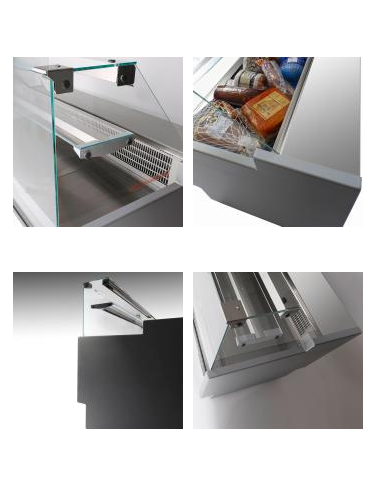 Food counter - Straight glass - Semi-ventilated...