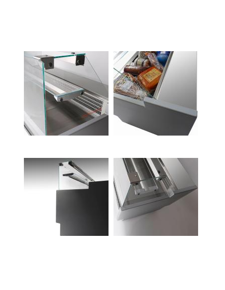 Food counter - Straight glass - Semi-ventilated - cm 296 x 89