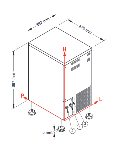 Ice maker - Production kg 30/24 h - cm 38.7 x...