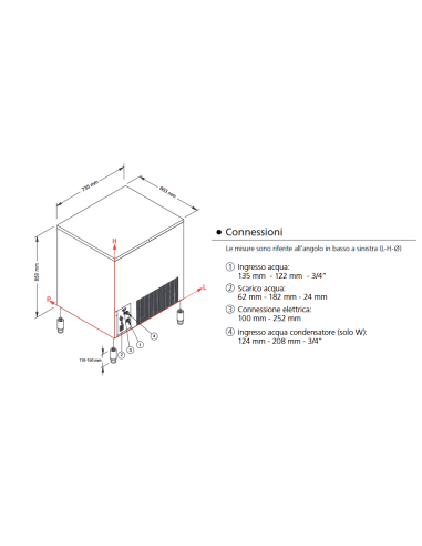 Ice maker - Production kg 70/24 h - cm 73.5 x...