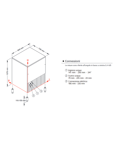 Fabricador de hielo - Producción kg 130/24 h -...