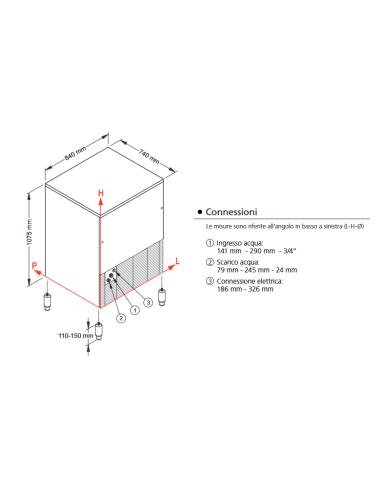 Fabricador de hielo - Producción kg 150/24 h -...