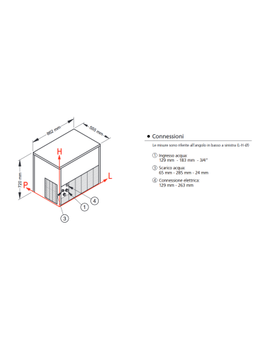Fabricador de hielo - Producción kg 160/24 h -...