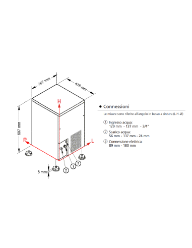 Fabricador de hielo - Producción kg 25/24 h -...