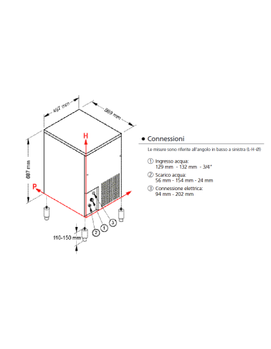 Ice maker - Production kg 35/24 h - cm 49.5 x...