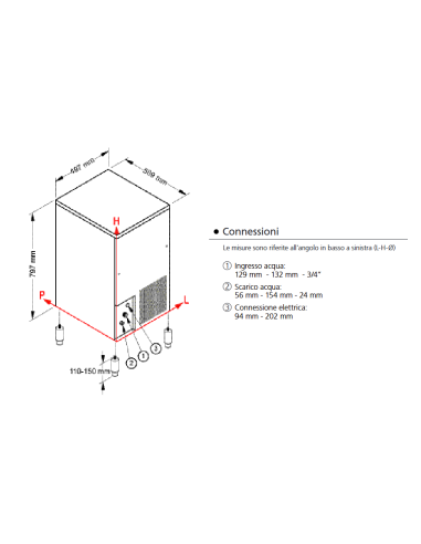 Fabricador de hielo - Producción kg 50/24 h -...