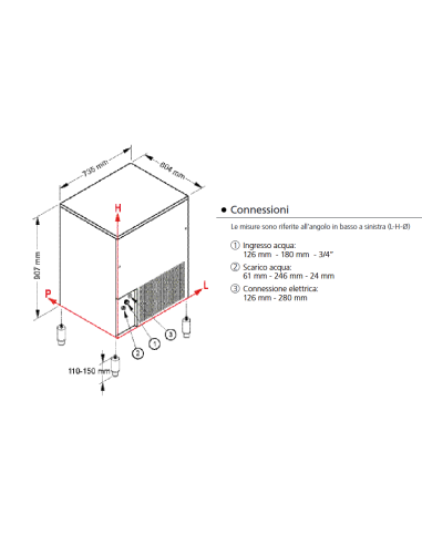 Fabricador de hielo - Producción kg 83/24 h -...