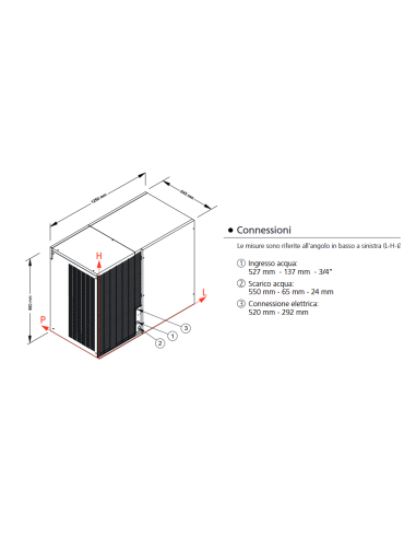 Ice maker - Production kg 770/24 h - cm 125 x...