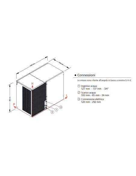 Ice maker - Production kg 770/24 h - cm 125 x 64.5 x 95 h
