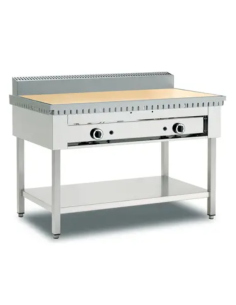 Cuocipiadina a gas 6 piadine con struttura aperta e Piano in Pietra Refrattario - cm 95 x 73 x 96 h