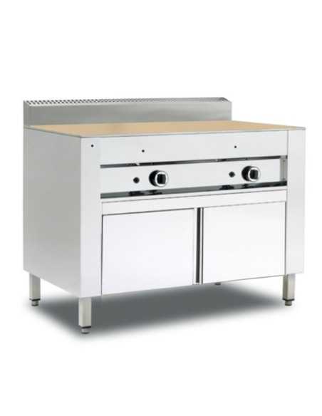 Horno a gas 6 piadinas - Compartimento con puertas y encimera de Piedra Refractaria - cm 95 x 73 x 96 h