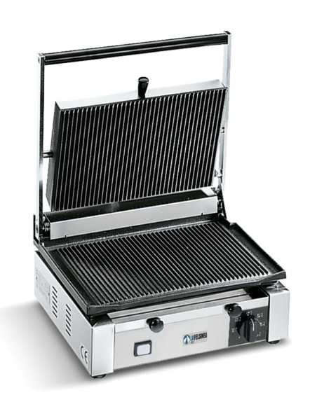 Cast iron plate with ribbed top and ribbed lid - cm 35.5 x 25.5