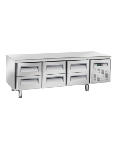 Tavolo refrigerato - N. 6 cassetti - cm 180.3 x 70 x 65 h