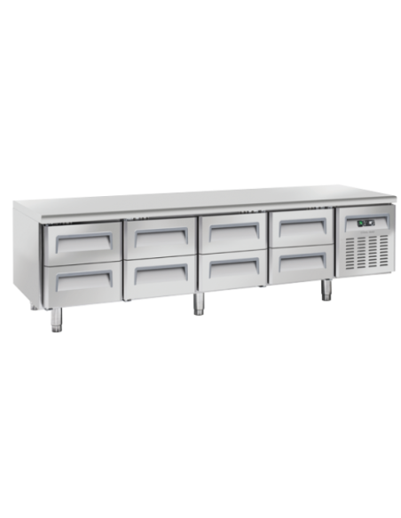Tavolo refrigerato - N. 8 cassetti - cm 223.9 x 70 x 65 h Tavolo refrigerato - N. 8 cassetti - cm 223.9 x 70 x 65 h