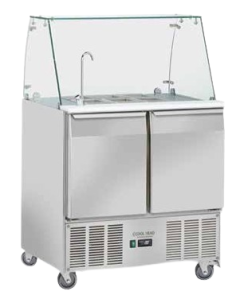 Saladette refrigerata - N. 2 porte - Rubinetto - cm 90 x 70 x 138.5 h