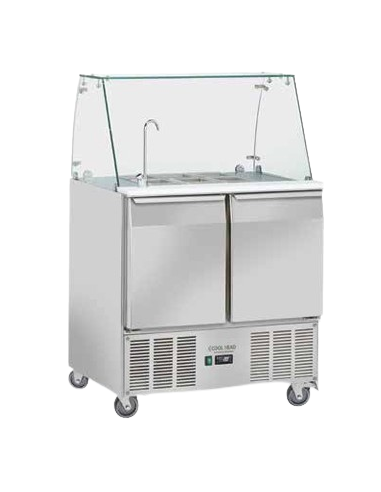 Ensaladera Refrigerada - N. 2 puertas - Grifo - cm 90 x 70 x 138.5 h