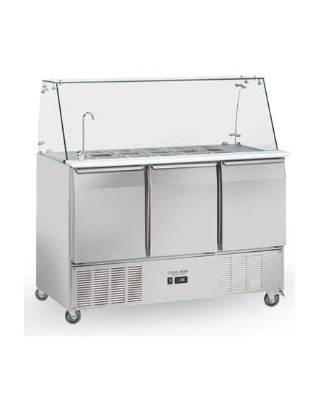 Saladette refrigerata - N. 3 porte - Rubinetto - cm 136.5 x 70 x 138.5 h Saladette refrigerata - N. 3 porte - Rubinetto - cm 136.5 x 70 x 138.5 h