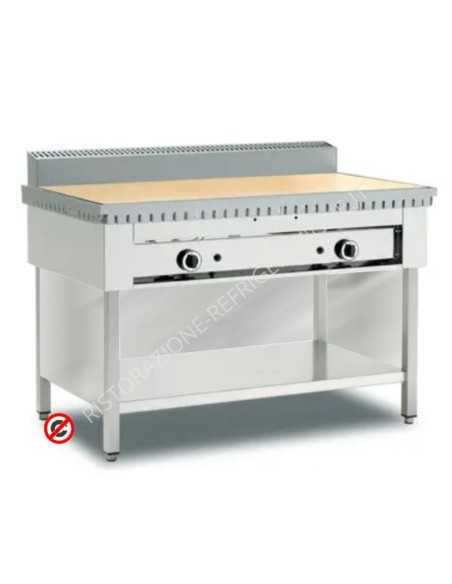 Gas cooker 6 piadinas with open compartment and Refractory Stone Top- cm 95 x 73 x 96 h