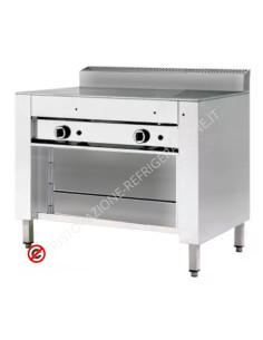 Cocina de gas 8 piadinas con compartimento abierto - cm 125 x 73 x 96 h