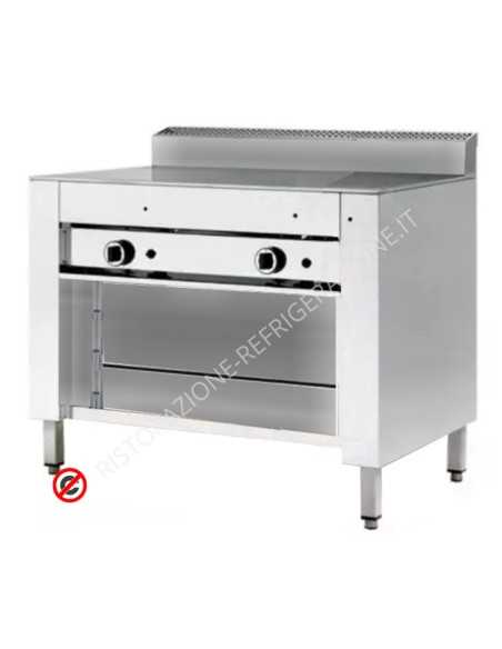 Cocina de gas 8 piadinas con compartimento abierto - cm 125 x 73 x 96 h