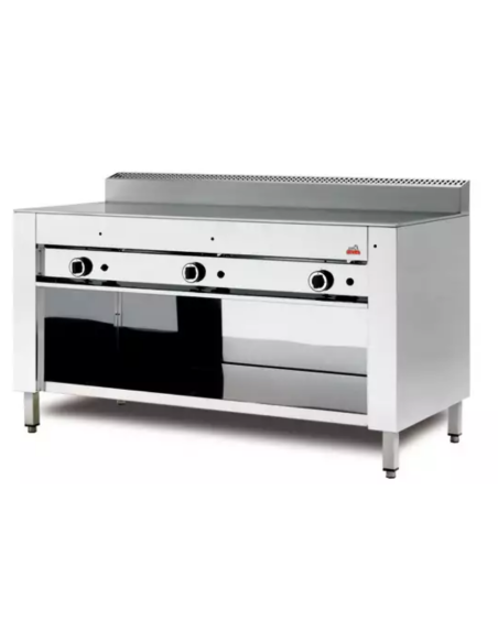 Horno de gas para 12 piadinas con compartimento abierto - cm 181 x 73 x 96 h