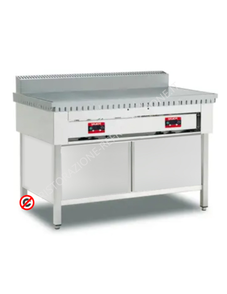 Electric cooker 4 piadinas - Compartment with doors - cm 65 x 73 x 96 h