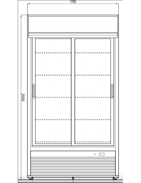 Vitrina refrigerada puerta de cristal - temperatura -1° +7°C - Cm 125 x 77.9 x 203.5 h
