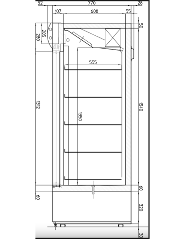 Refrigerated display case glass door -...